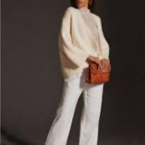 anthropologie women’s chunky knit cardigan Sweater oversized Cabincore comfy NWT